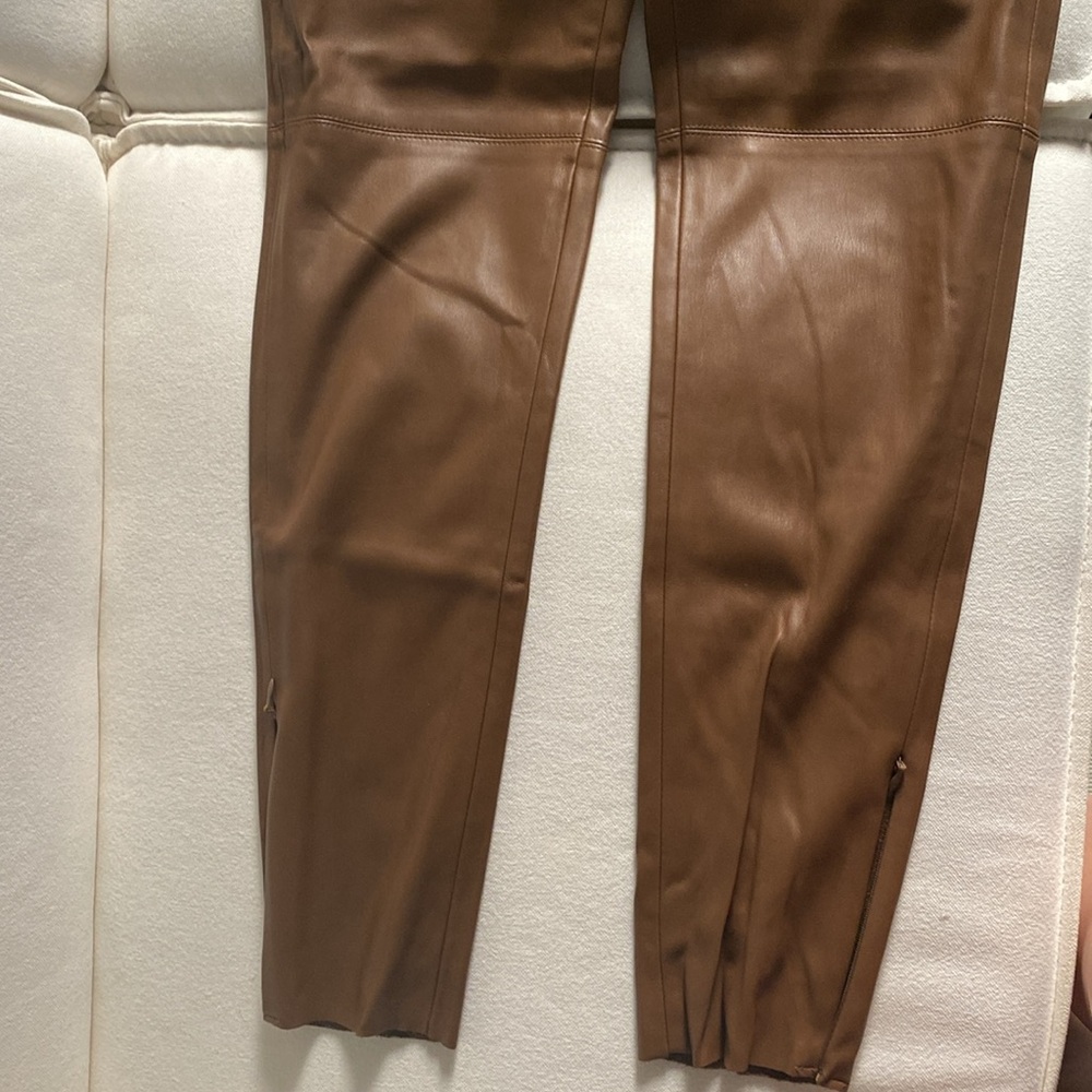 Zara faux brown leather pants - Picture 5 of 12